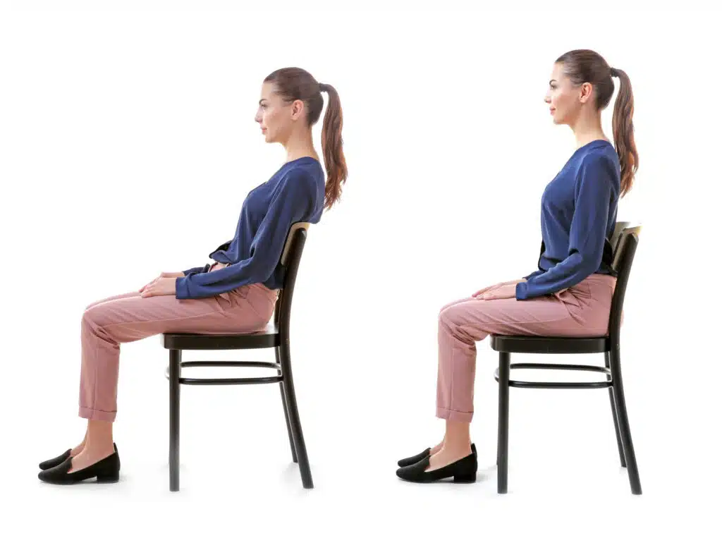 good vs bad seated posture