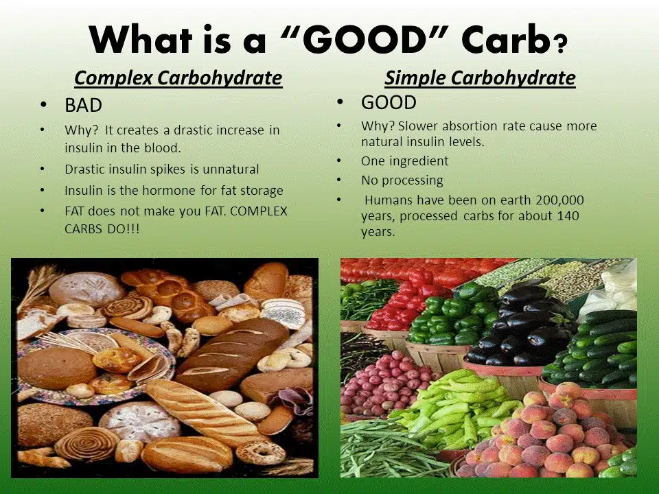 a list of good carbs vs bad carbs