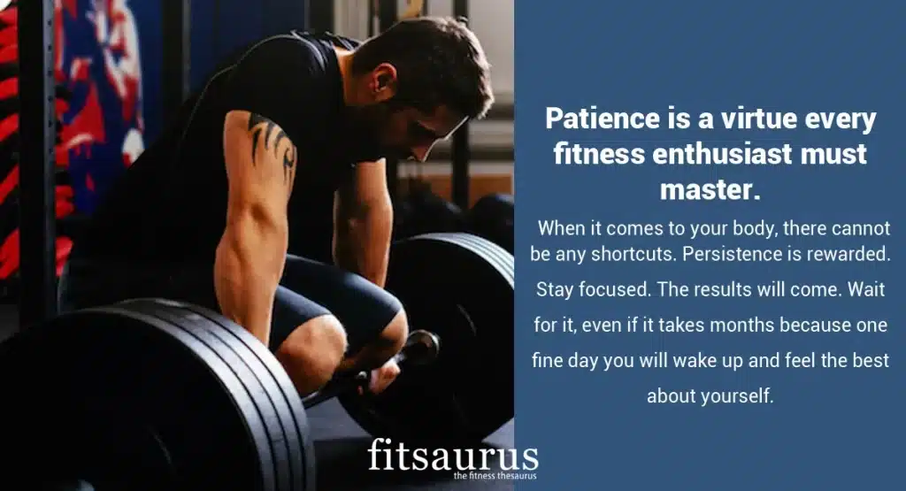 patience is vital on your fitness journey